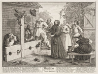 KG 14984
<br/>
Hudibras in tribulation uit de prentenserie Illustrations for Samuel Butler's 'Hudibras'
<br/>
<em>Hogarth, William (1697 - 1764)</em>